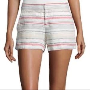 Joie Merci 100% Linen Striped Front Pocket Shorts Womens 4